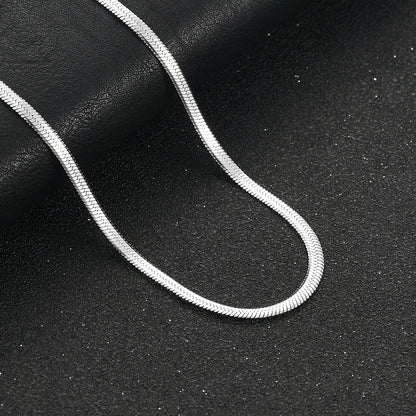 Unique Flat Gold Color Stainless Steel Necklace Blade Chain