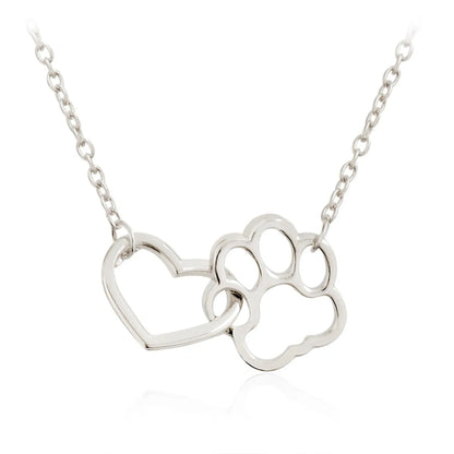 Charming Hollow Pet Paw Footprint Necklaces