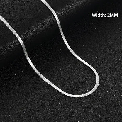Unique Flat Gold Color Stainless Steel Necklace Blade Chain