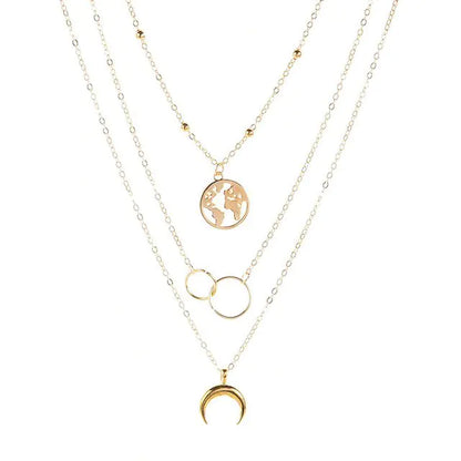 Versatile and Trendy Coin letter Layered Necklaces