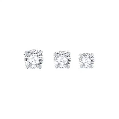 Sterling Silver Crystal Stud Earrings