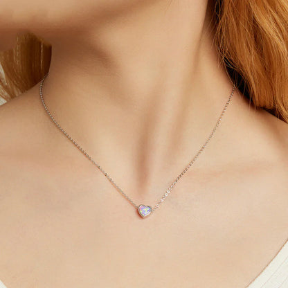 Opal Heart Elegance Necklace