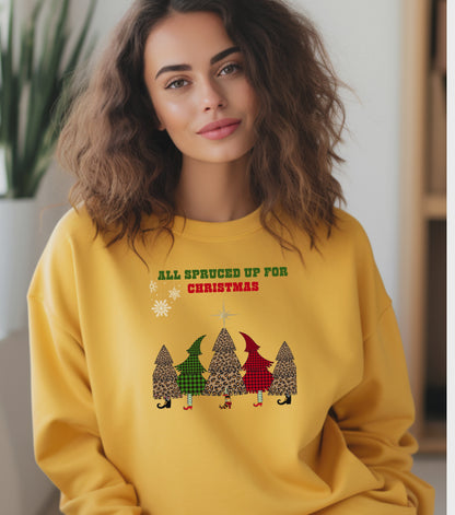 All Spruced Up – Funny Christmas Tree Sweatshirt