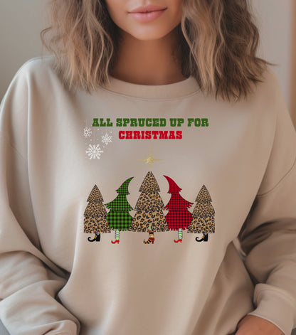 All Spruced Up – Funny Christmas Tree Sweatshirt