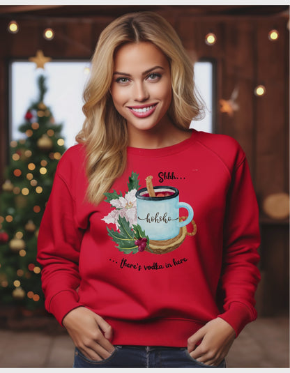Shh.. there is vodka in here. Festive Vodka Sweatshirt for Cozy Gatherings