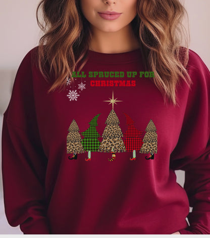 All Spruced Up – Funny Christmas Tree Sweatshirt