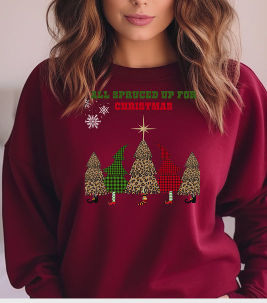 All Spruced Up – Funny Christmas Tree Sweatshirt