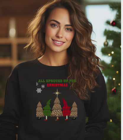 All Spruced Up – Funny Christmas Tree Sweatshirt