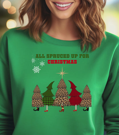 All Spruced Up – Funny Christmas Tree Sweatshirt