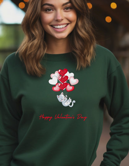 Valentine's Cat Sweatshirt