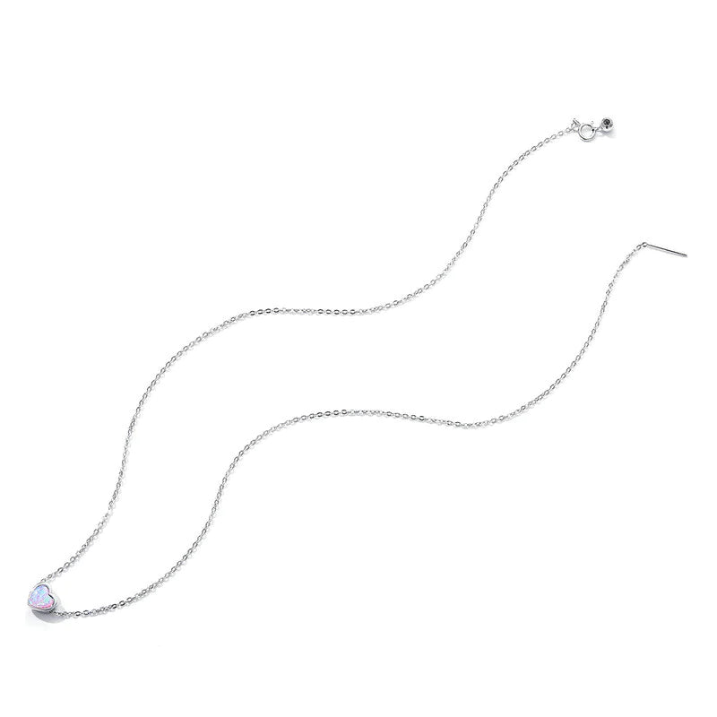 Opal Heart Elegance Necklace