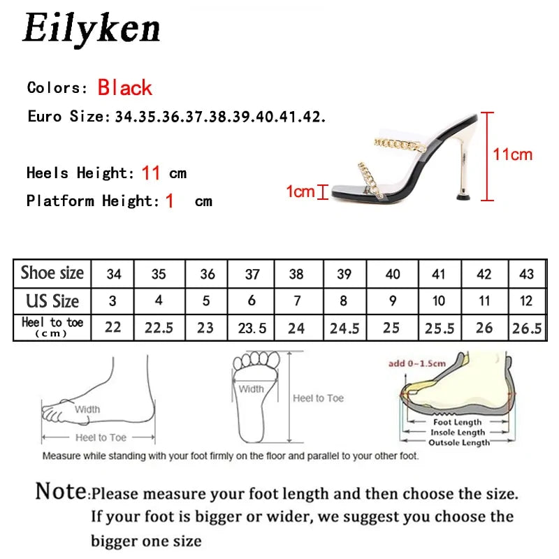 Edgy Chain Heel Slippers