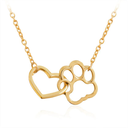 Charming Hollow Pet Paw Footprint Necklaces